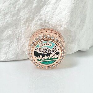 Pandora Ketchikan Alaska Rose Gold Plate S925 Silver Charm Bead